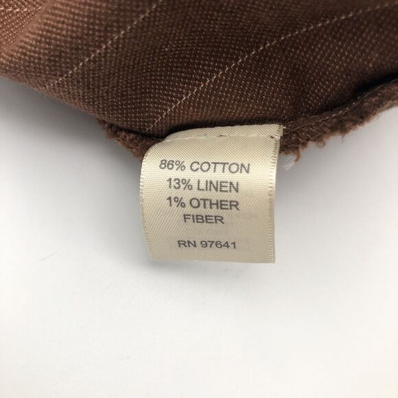 J Jill Pin Striped Skirt/12 Jacket/10 Suit Set Linen Blend Havana Brown Workwear - Picture 13 of 16